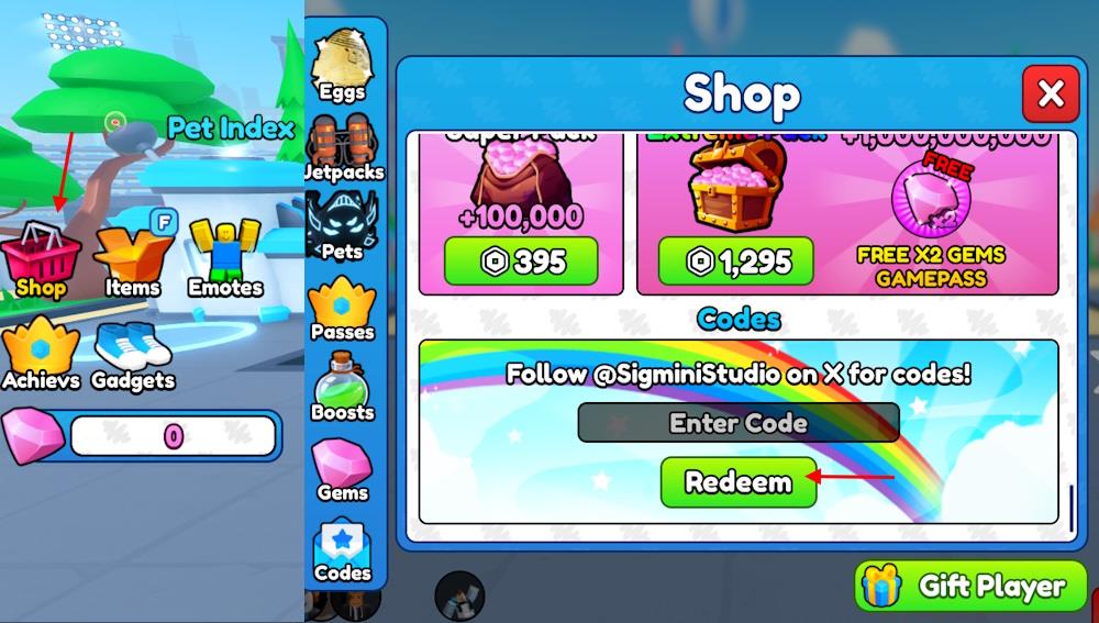 Fly a Jetpack Codes redeem Roblox