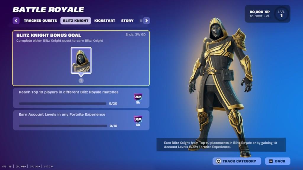 Fortnite Blitz Knight quests