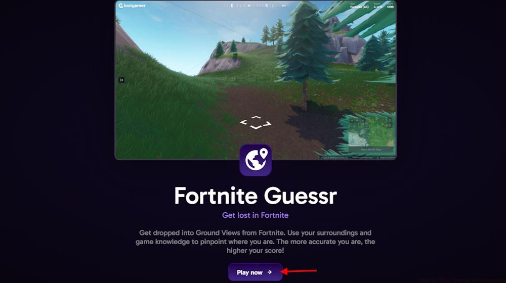 Fortnite Geoguessr play button