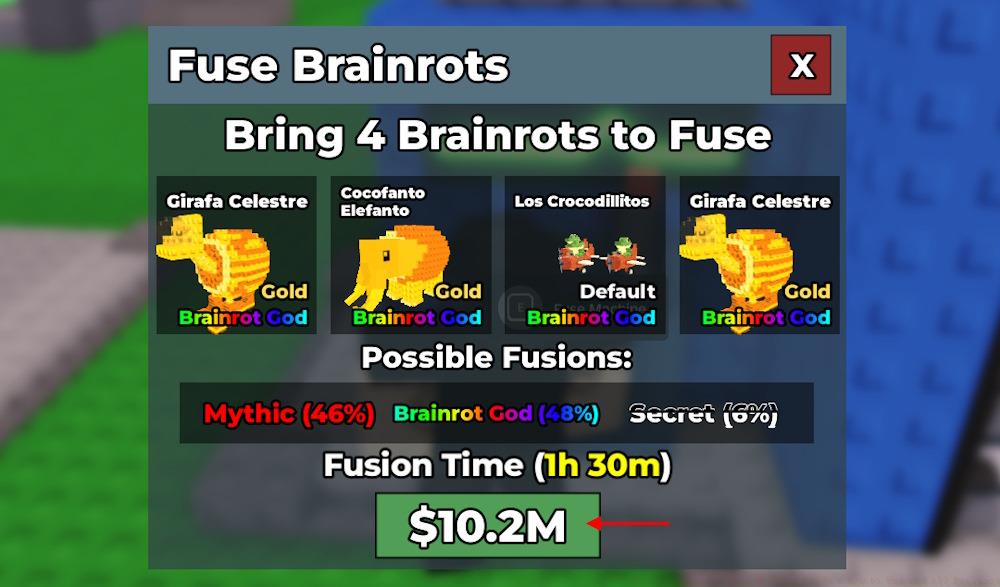Fuse Brainrots in machine in Steal a Brainrot