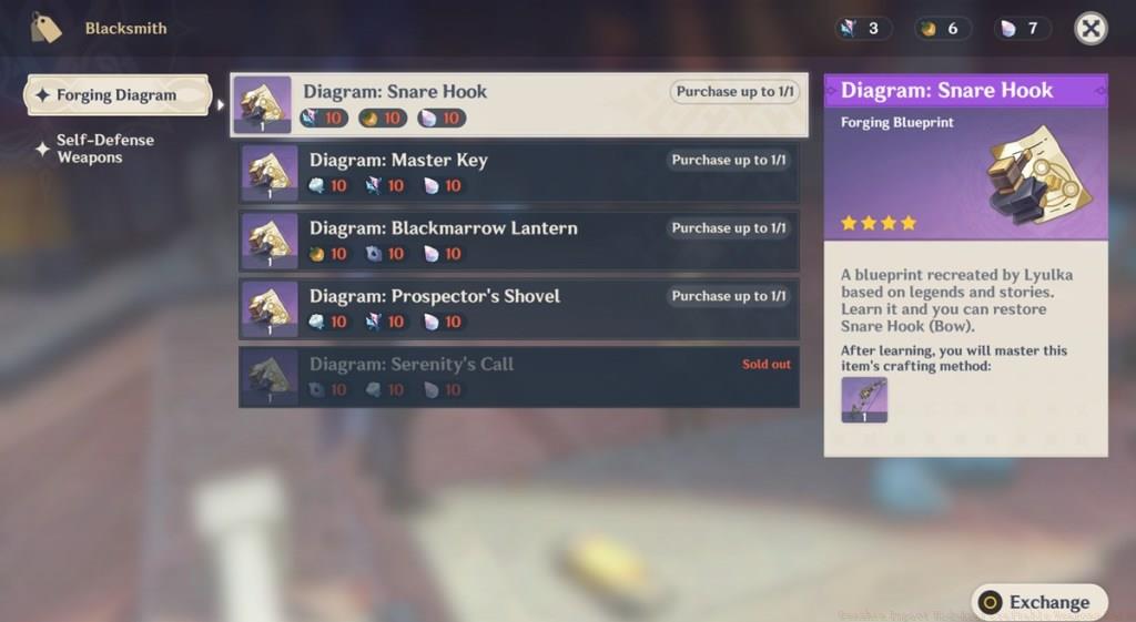 Genshin Impact Nod-Krai Craftable weapons recipes