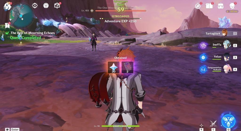 Genshin Impact The Bell of Mourning Echoes Quest Rewards