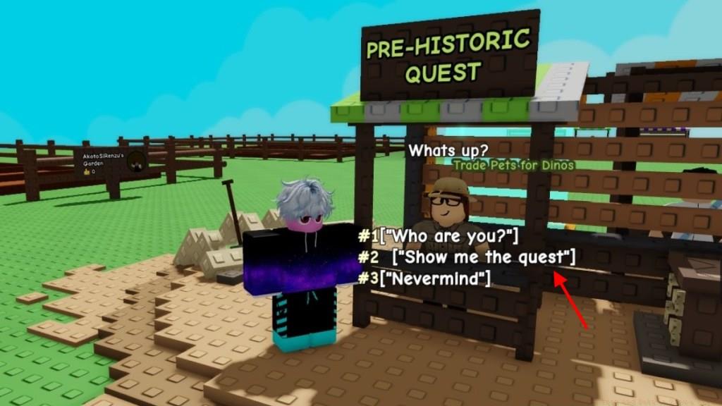 Get Dinosuar Pets in Grow a Garden start the quest