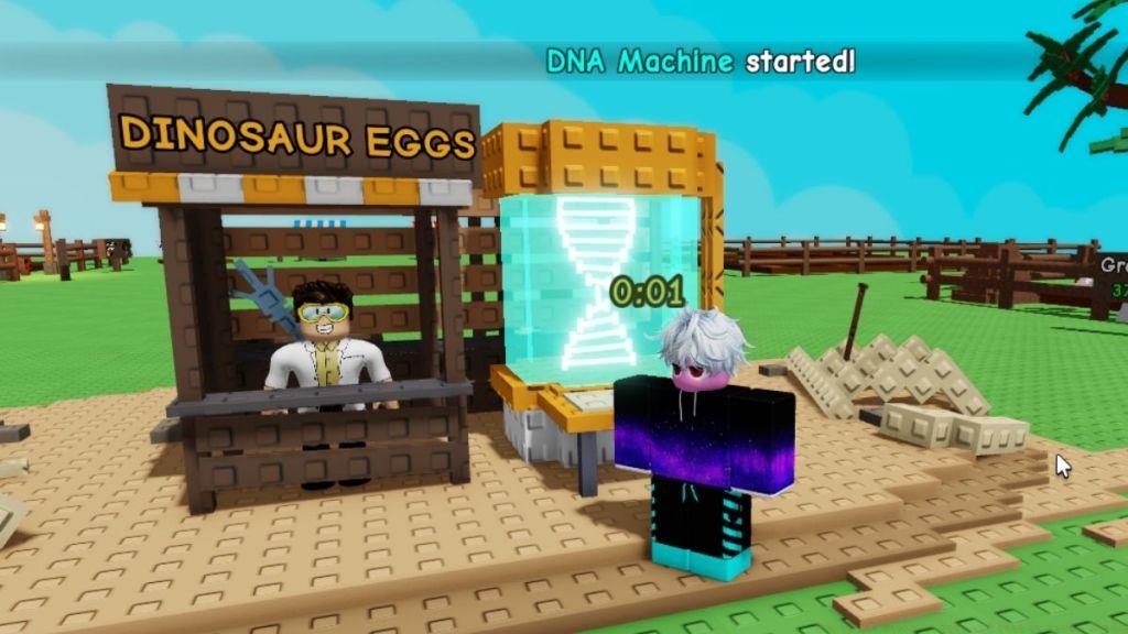 Get Dinosuar Pets in Grow a Garden through Trading DNA machine