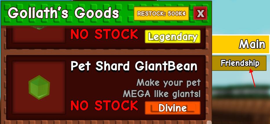 GiantBean pet shard in shop