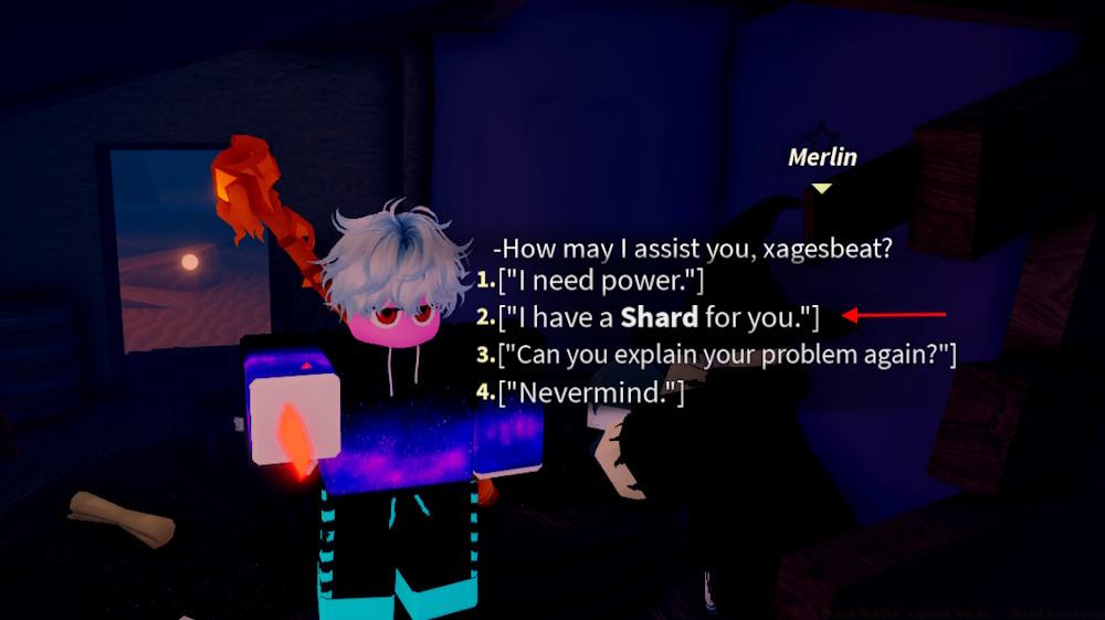 Giving shard to Merlin's quest in Fisch