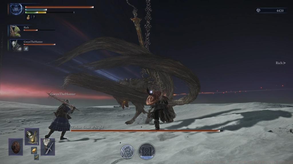 Gladius Beast of Night Chain Sword Attack in Elden Ring Nightreign