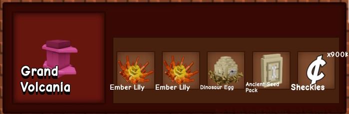 Grand Volcania craft recipes