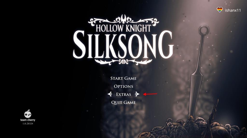 Hollow Knight Silksong main menu
