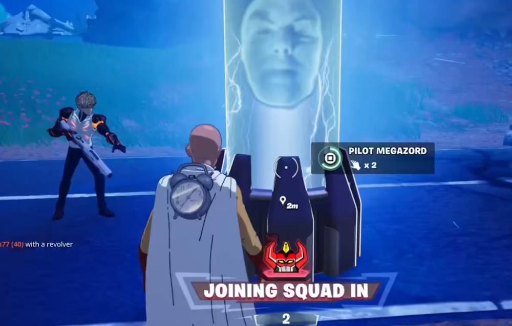 Interact to become Megazord in Fortnite
