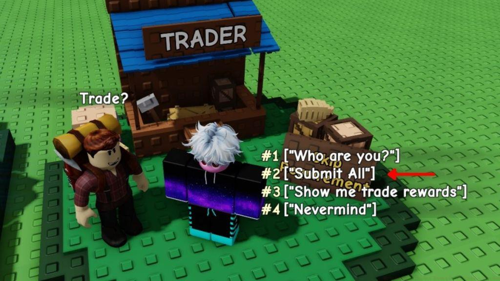 Interact with Trader Troy to Get all rewards