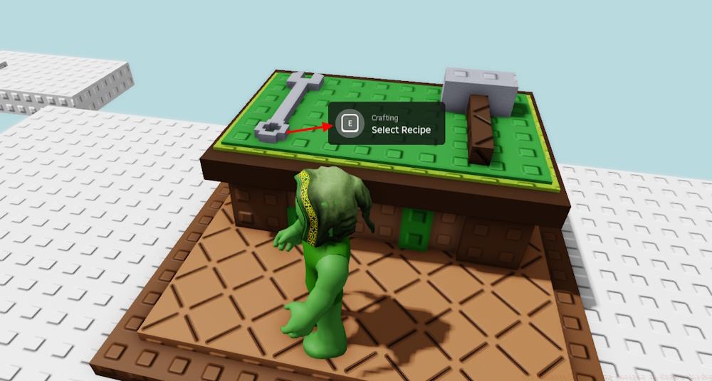 Interact with the Beanstalk crafting table GAG