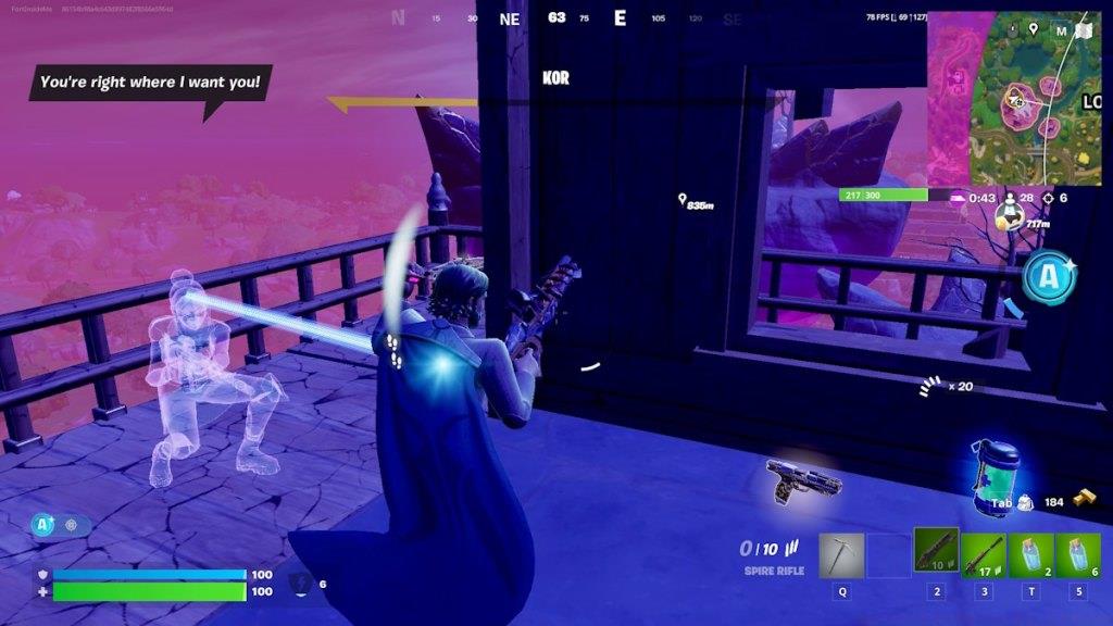 Invisible Kor find in Fortnite