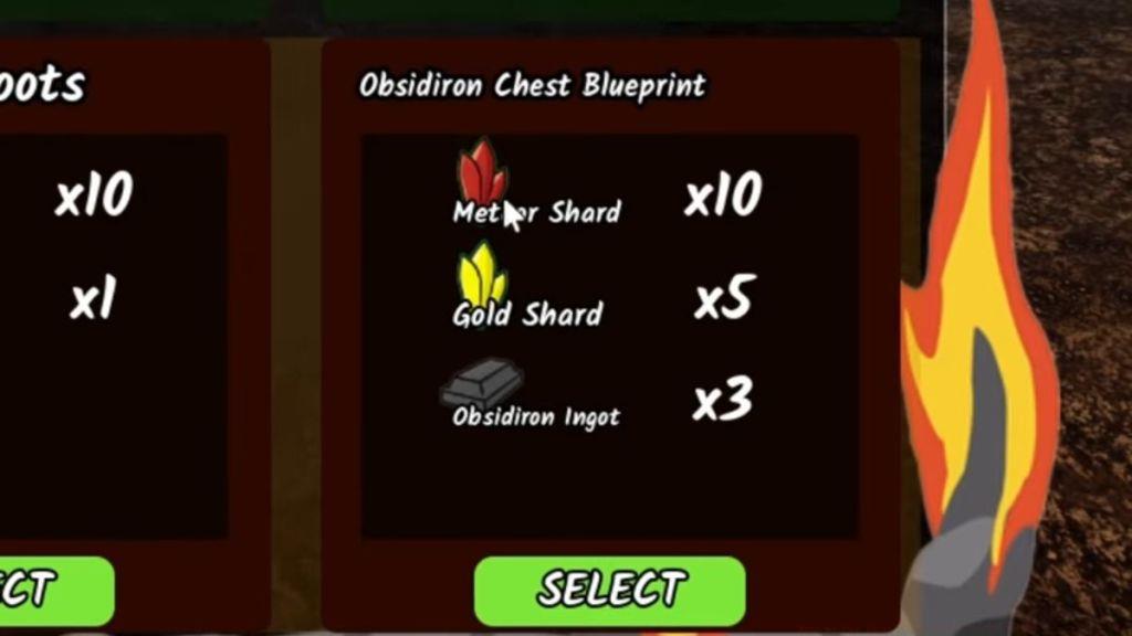 Items required to craft Obsidiron Chest