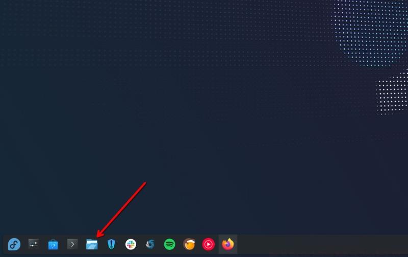 Steam OS taskbar with dolphin icon