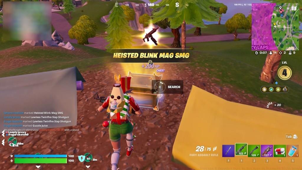 Looting Gold Chests in Fortnite Blitz Royale