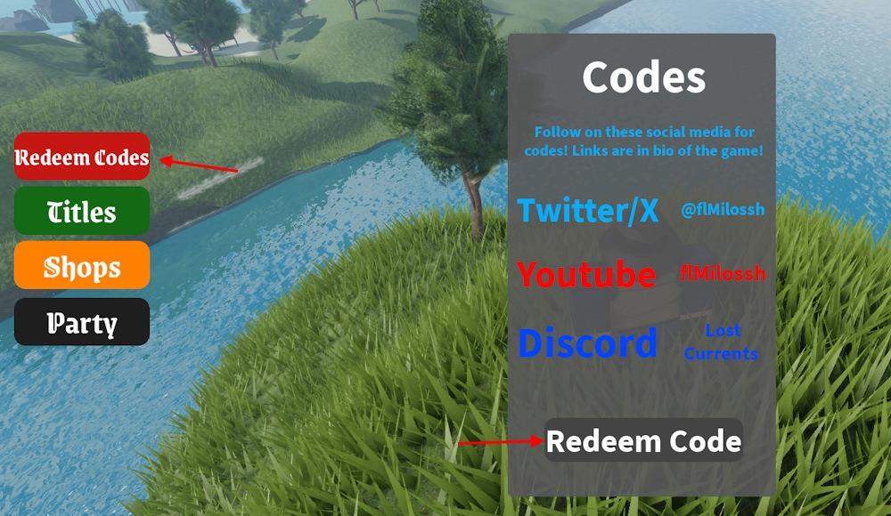 Lost Currents codes redeem option