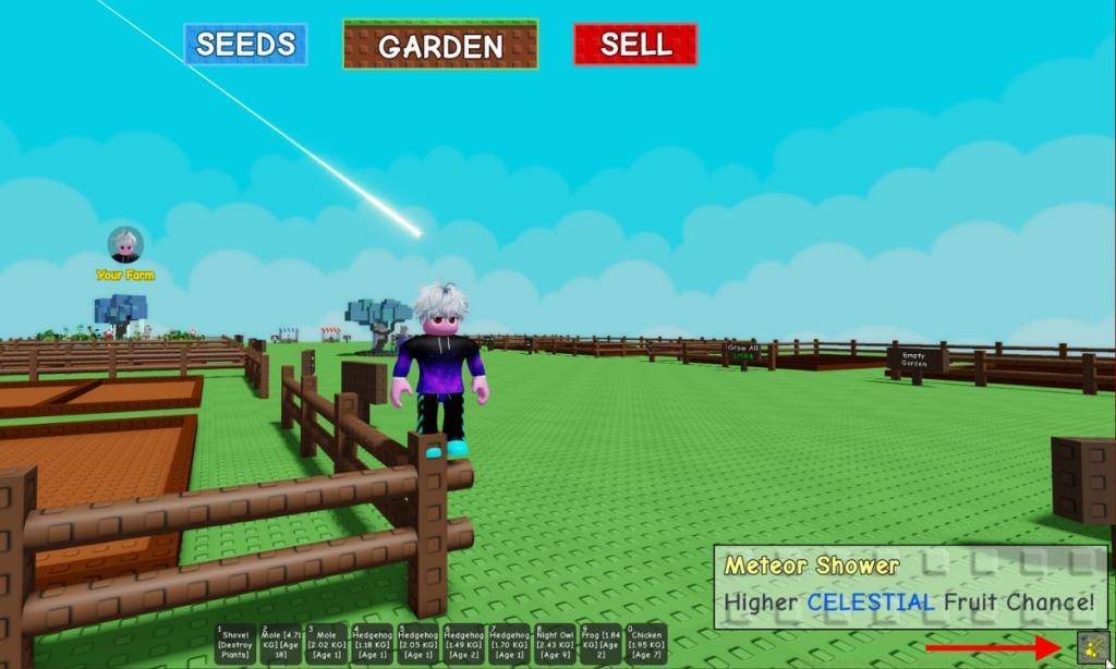 Meteor Shower Event Grow a Garden