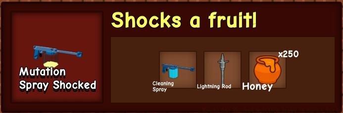 Mutation Spray Shocked ingredients