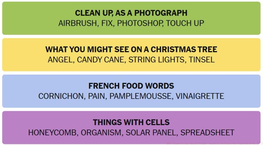 NYT Connections Answers September 4