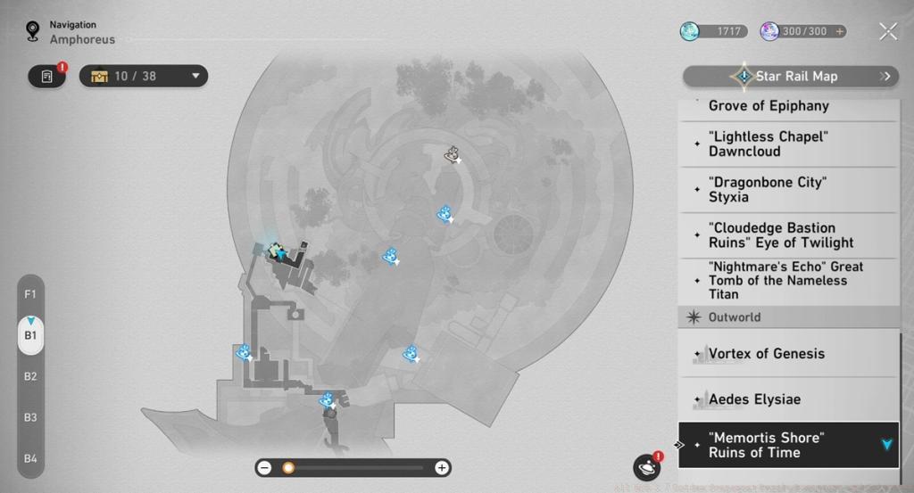 North of Penitentiary of Wishes HSR 3.7 Golden Scapegoat in Ruins of Time location