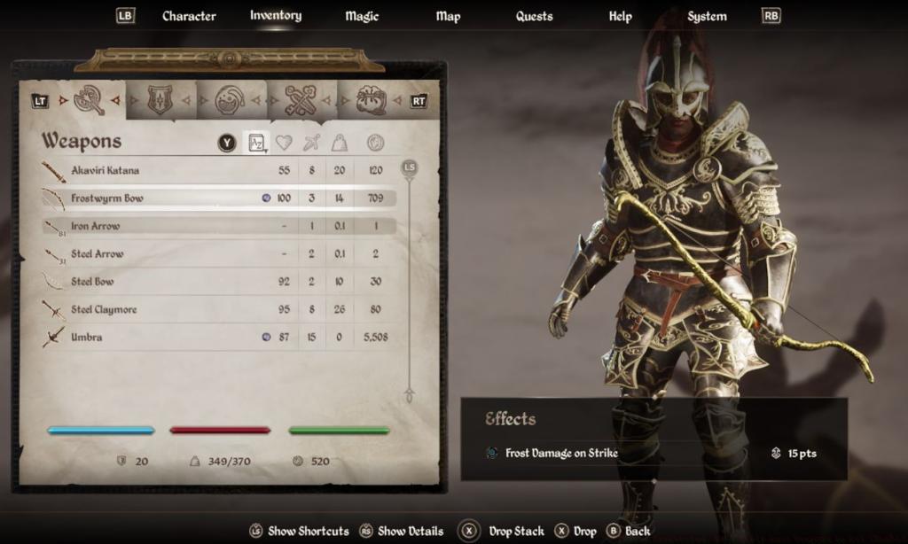 Frostwyrm Bow in Oblivion Remastered