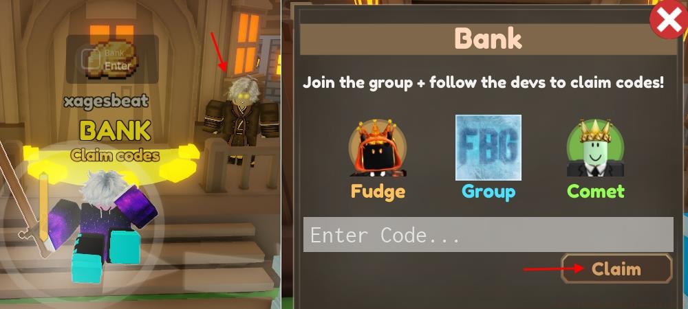 Pixel Blade codes redeem option