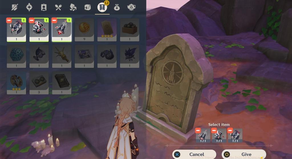 Place the items on Sigurd's grave Genshin Impact