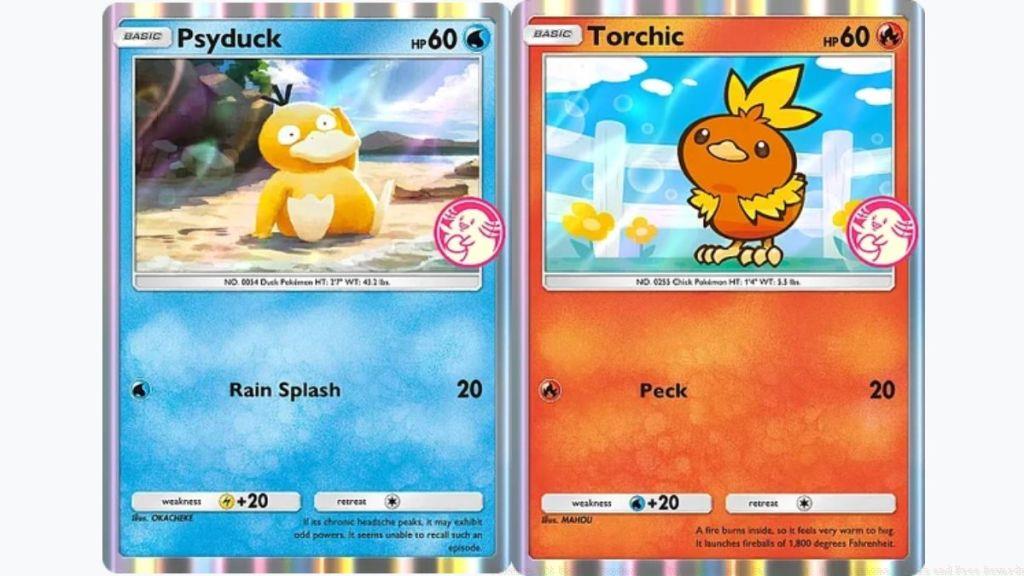 Psyduck and Torchic Promo B cards
