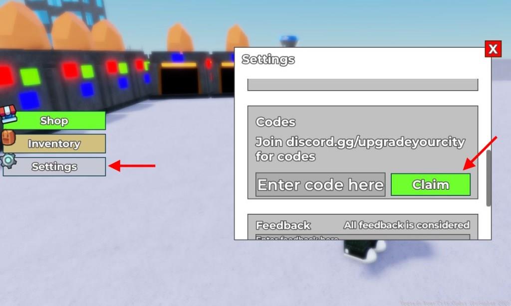 Redeem Upgrade Your City codes