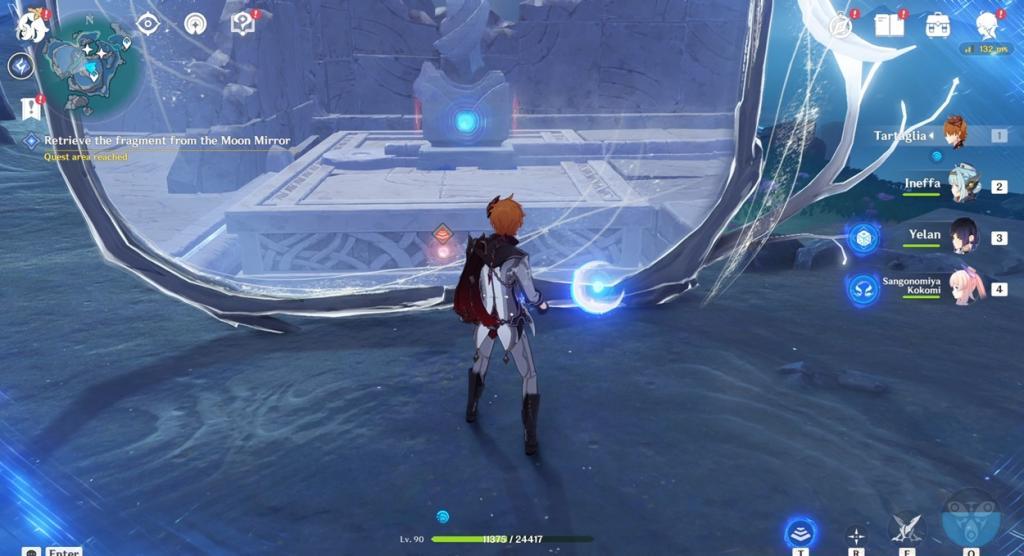 Retrieve the fragment from the Moon Mirror Genshin Impact