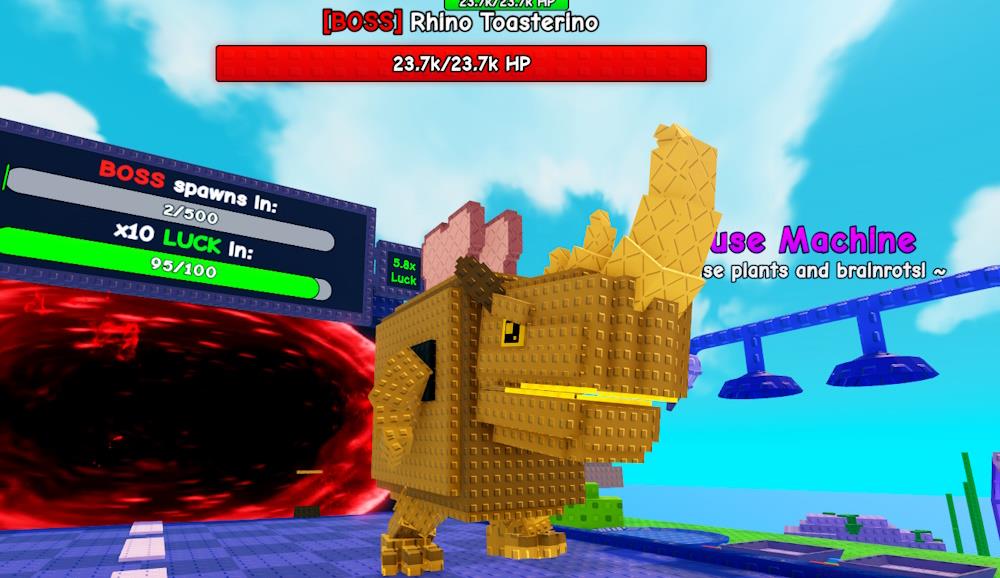 Rhino Toasterino boss Plants vs Brainrots