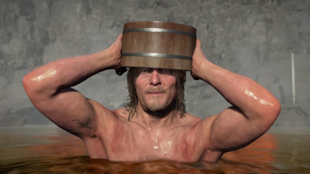 Sam using Hot Springs in Death Stranding to fast travel