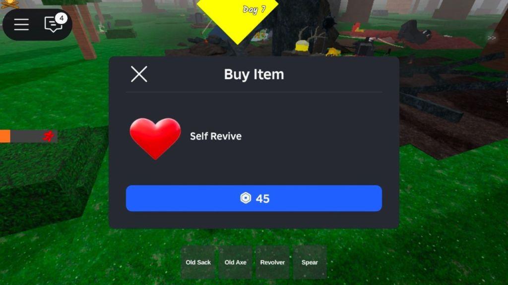 Self Revive in 99 nights in the forest