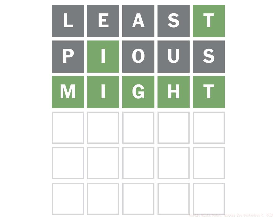 Wordle Hints Today: Answer for September 2, 2025