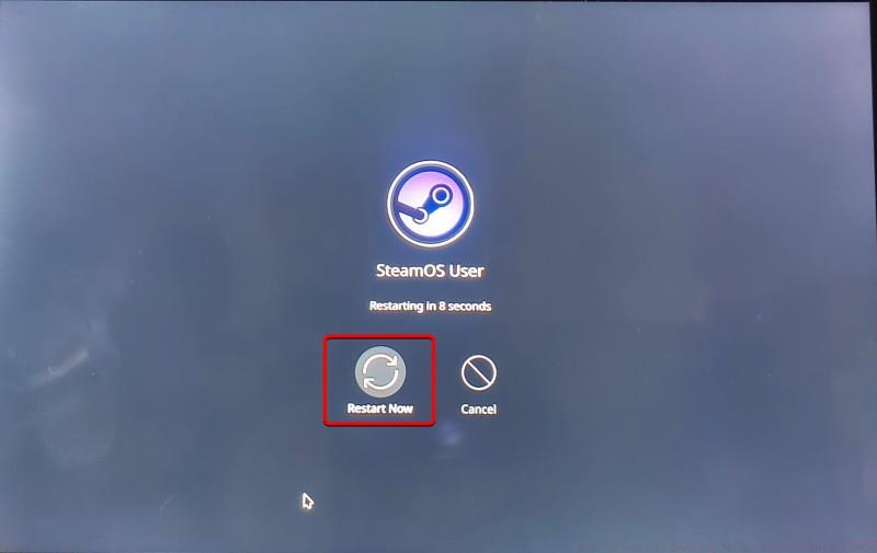 Steam deck desktop restart now option
