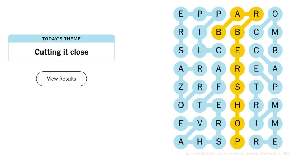 NYT Strands Today: Hints, Answers & Spangram for August 4, 2025