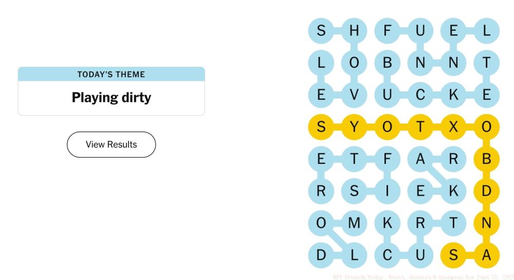 NYT Strands Today: Hints, Answers & Spangram for June 27, 2025