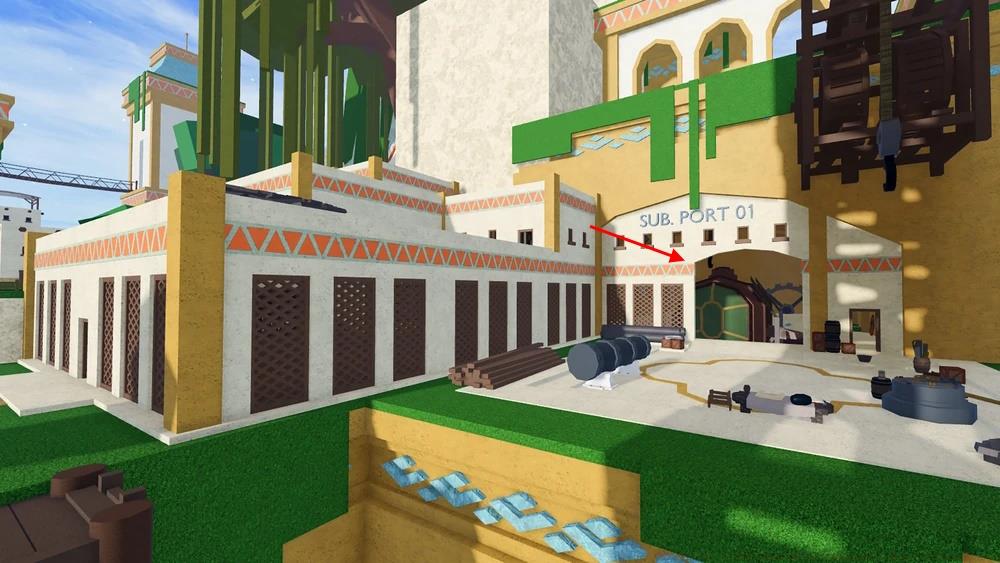 Sub Port in Tiki Outpost Blox Fruits