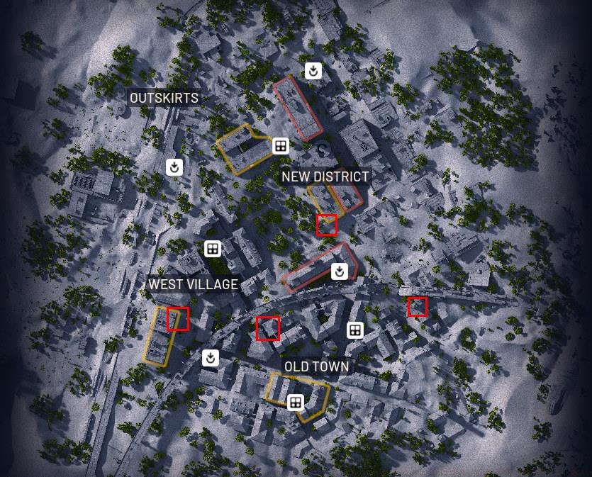 Supply Drops and Call Station locations in Arc Raiders Buried City map
