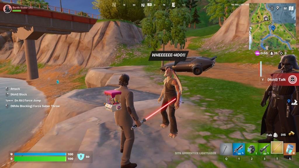 Talk to Jar Jar Binks in Fortnite