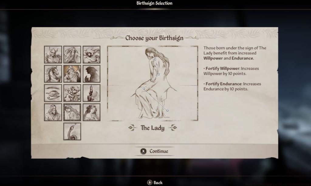 The Lady Birthsign in Oblivion Remastered