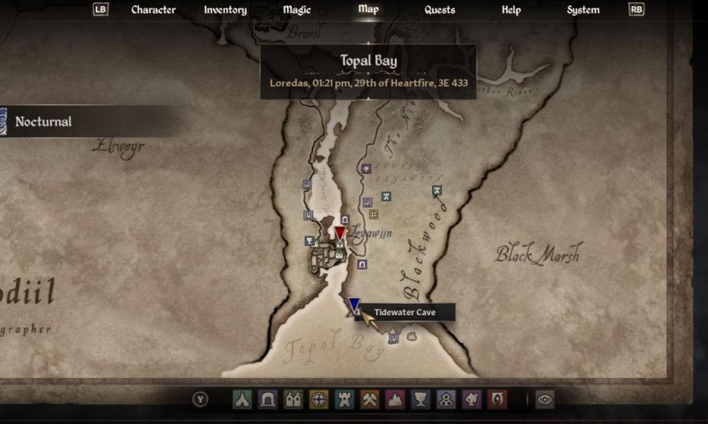 Tidewater Cave location Oblivion Remastered