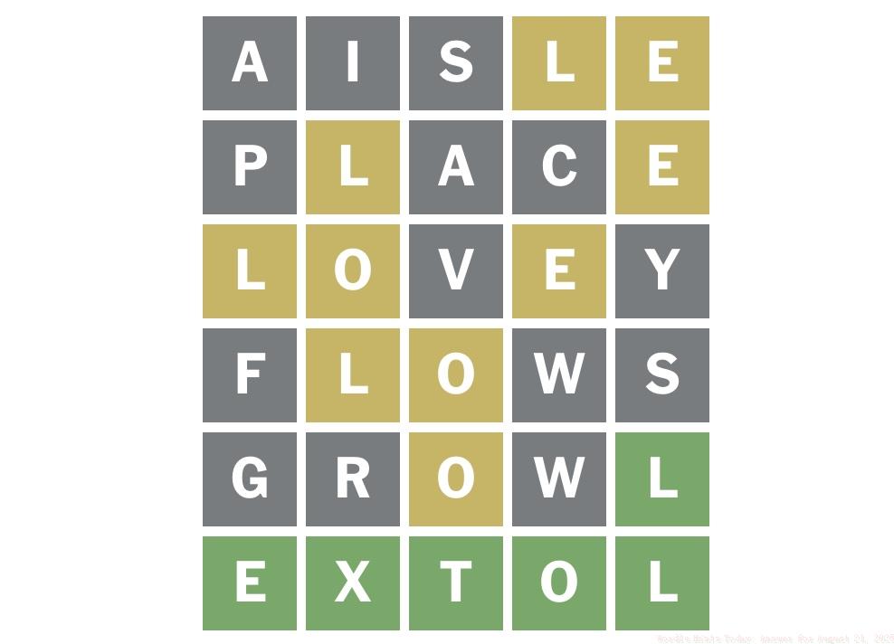 Today's Wordle Answer August 21