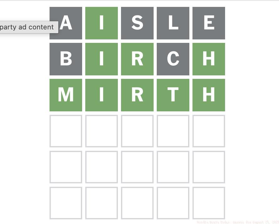 today's Wordle answer