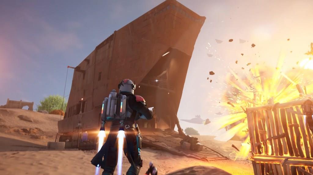 Using Mandalorian Jetpack in Fortnite
