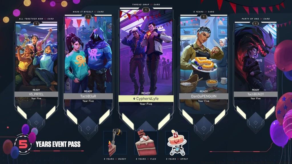 Valorant 5 Years Event Pass All Rewards