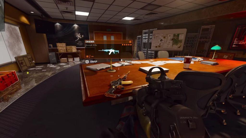 Enigma weapon blueprint on a table in Warzone