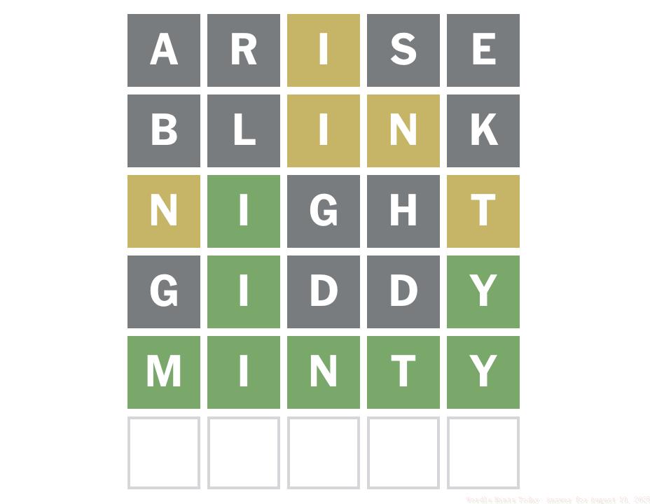 Wordle Answer August 10