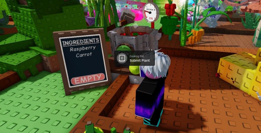 add plant to cooking kit in grow a garden